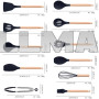 Набір кухонних приладдя з 19 предметів з підставкою Kitchenware Set чорний